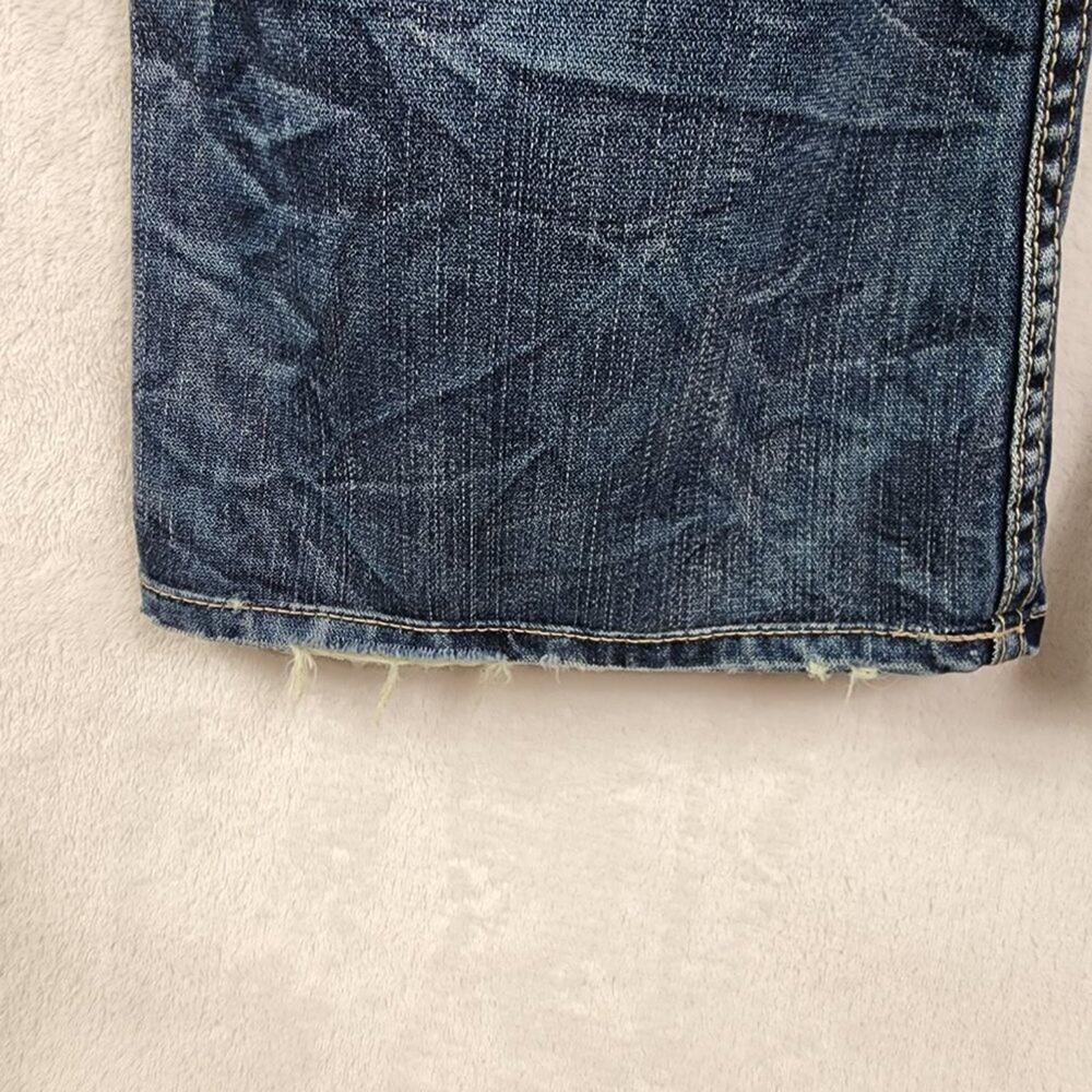 1921 Flare Jeans Women 31/34 Japanese Denim Factory Distressed Patches Stitching - Picture 7 of 13